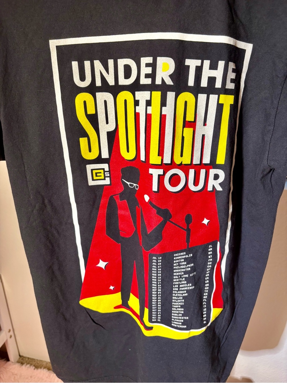 G3 Under the Spotlight Tour Black Graphic T-Shirt Size Large Band Shirt